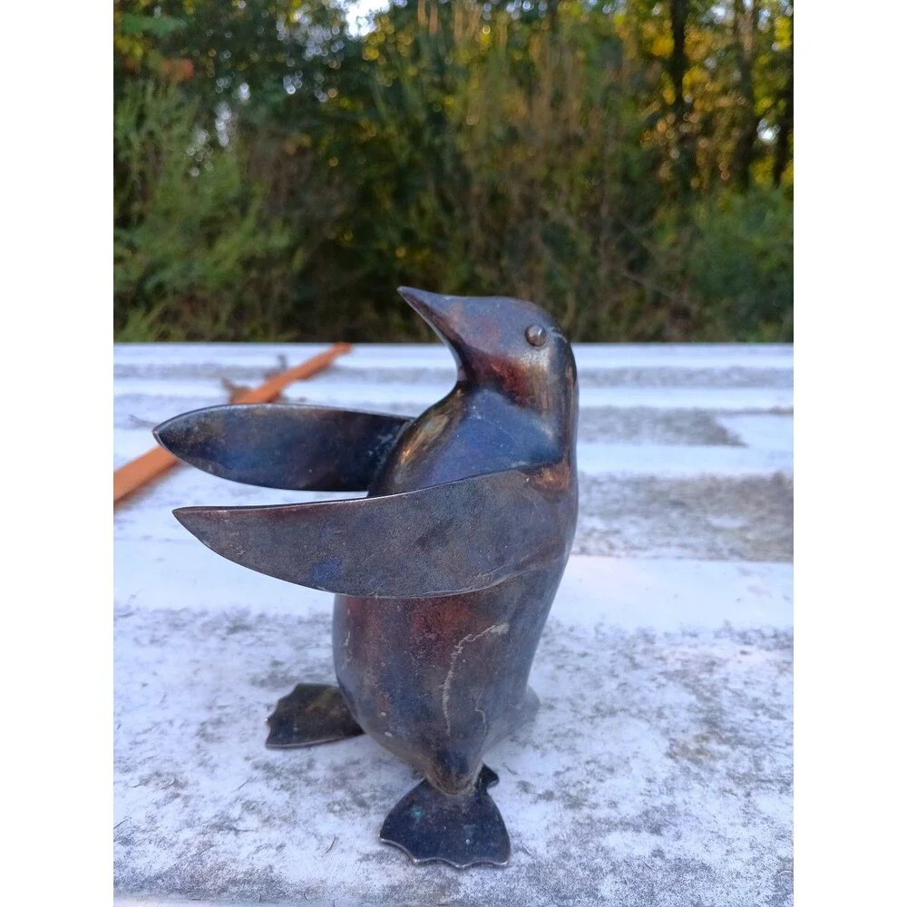 Restoration Hardware Silver Penguin Candle Holder/Decoration
